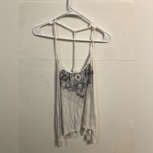 White Graphic Print Cami Size Small Women’s Y2K Hippie Bohemian